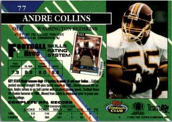 1993 Stadium Club #77 Andre Collins Back