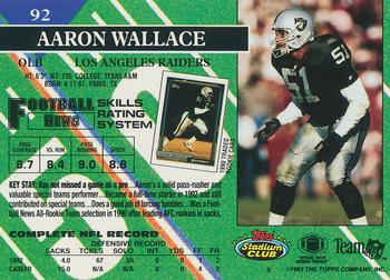 1993 Stadium Club #92 Aaron Wallace Back