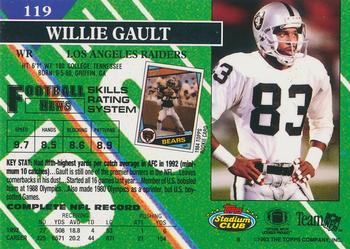 1993 Stadium Club #119 Willie Gault Back