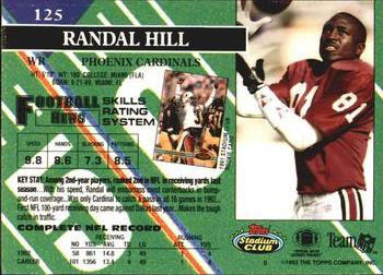 1993 Stadium Club #125 Randal Hill Back
