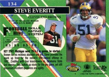 1993 Stadium Club #134 Steve Everitt Back