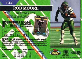 1993 Stadium Club #144 Rob Moore Back