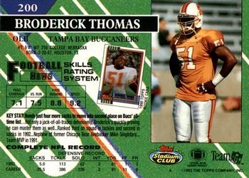 1993 Stadium Club #200 Broderick Thomas Back