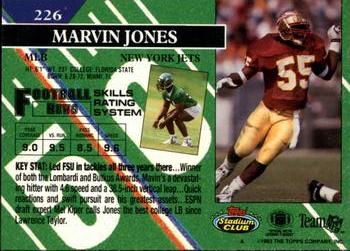 1993 Stadium Club #226 Marvin Jones Back