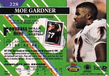 1993 Stadium Club #228 Moe Gardner Back