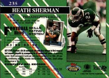 1993 Stadium Club #235 Heath Sherman Back