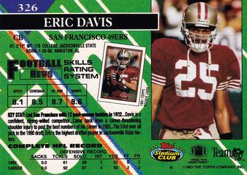 1993 Stadium Club #326 Eric Davis Back