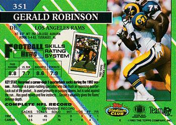 1993 Stadium Club #351 Gerald Robinson Back