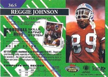 1993 Stadium Club #365 Reggie Johnson Back