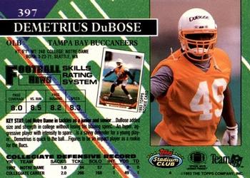 1993 Stadium Club #397 Demetrius DuBose Back
