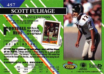 1993 Stadium Club #457 Scott Fulhage Back