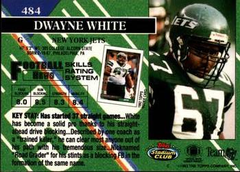 1993 Stadium Club #484 Dwayne White Back