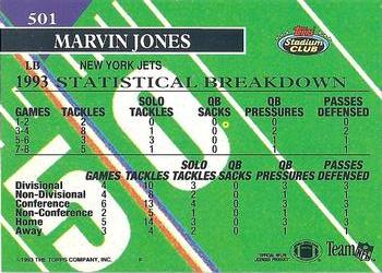 1993 Stadium Club #501 Marvin Jones Back