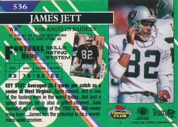1993 Stadium Club #536 James Jett Back