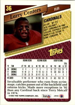 1993 Topps - Gold #36 Larry Centers Back