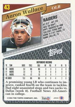 1993 Topps - Gold #43 Aaron Wallace Back