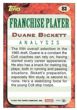 1993 Topps - Gold #83 Duane Bickett Back