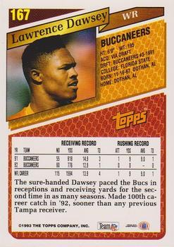 1993 Topps - Gold #167 Lawrence Dawsey Back