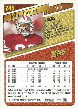 1993 Topps - Gold #248 John Taylor Back