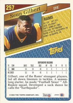 1993 Topps - Gold #257 Sean Gilbert Back