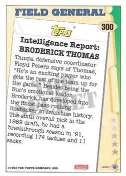 1993 Topps - Gold #300 Broderick Thomas Back