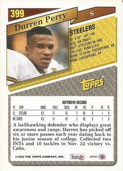 1993 Topps - Gold #399 Darren Perry Back