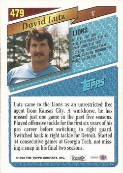 1993 Topps - Gold #479 David Lutz Back
