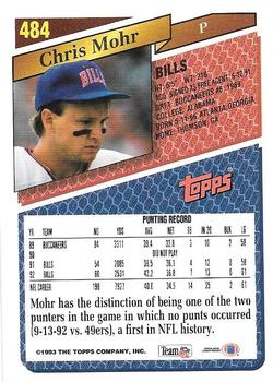 1993 Topps - Gold #484 Chris Mohr Back