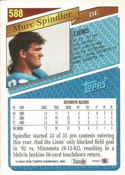 1993 Topps - Gold #588 Marc Spindler Back