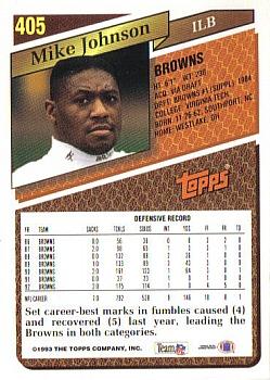 1993 Topps - Gold #405 Mike Johnson Back