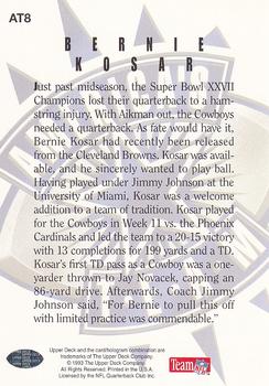 1993 Upper Deck - America's Team Jumbo #AT8 Bernie Kosar Back