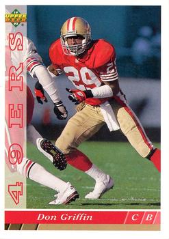1993 Upper Deck San Francisco 49ers #SF8 Don Griffin Front