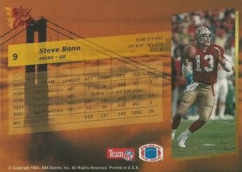 1993 Wild Card - 10 Stripe #9 Steve Bono Back
