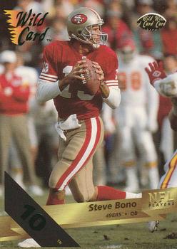 1993 Wild Card - 10 Stripe #9 Steve Bono Front