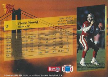 1993 Wild Card - 1000 Stripe #2 Steve Young Back