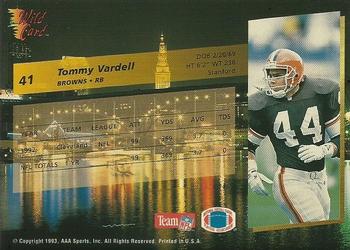 1993 Wild Card - 1000 Stripe #41 Tommy Vardell Back