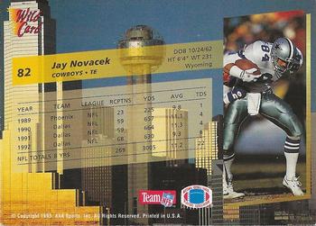 1993 Wild Card - 1000 Stripe #82 Jay Novacek Back
