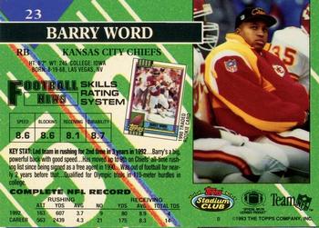 1993 Stadium Club - First Day Production/Issue #23 Barry Word Back