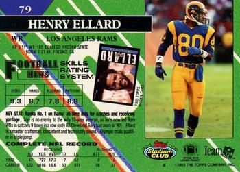 1993 Stadium Club - First Day Production/Issue #79 Henry Ellard Back