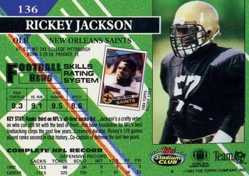1993 Stadium Club - First Day Production/Issue #136 Rickey Jackson Back