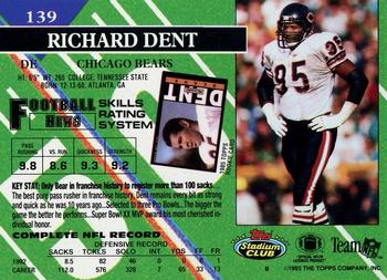 1993 Stadium Club - First Day Production/Issue #139 Richard Dent Back