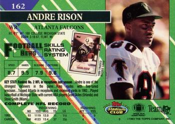 1993 Stadium Club - First Day Production/Issue #162 Andre Rison Back