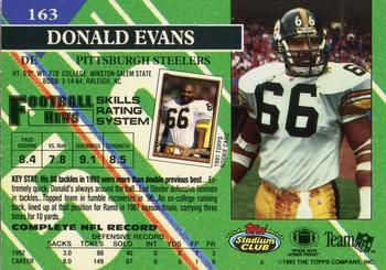1993 Stadium Club - First Day Production/Issue #163 Donald Evans Back