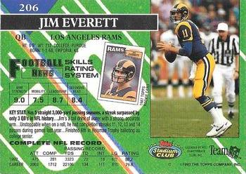 1993 Stadium Club - First Day Production/Issue #206 Jim Everett Back