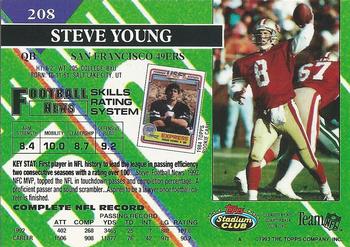 1993 Stadium Club - First Day Production/Issue #208 Steve Young Back