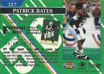 1993 Stadium Club - First Day Production/Issue #217 Patrick Bates Back