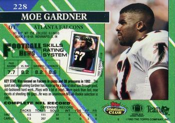 1993 Stadium Club - First Day Production/Issue #228 Moe Gardner Back