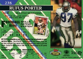 1993 Stadium Club - First Day Production/Issue #238 Rufus Porter Back
