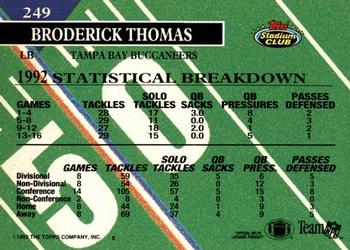 1993 Stadium Club - First Day Production/Issue #249 Broderick Thomas Back