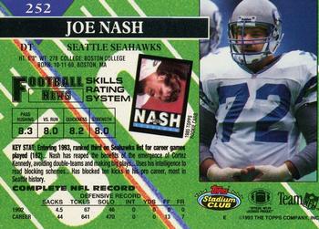1993 Stadium Club - First Day Production/Issue #252 Joe Nash Back